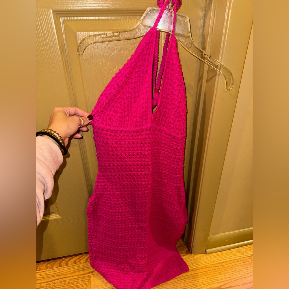 Bloomingdale's "Aqua" Hot Pink Coverup